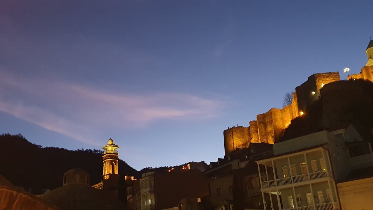 Night view of Tbilisi , Georgia - Narikala fortress ( Part - 2 ) | revisiting moments