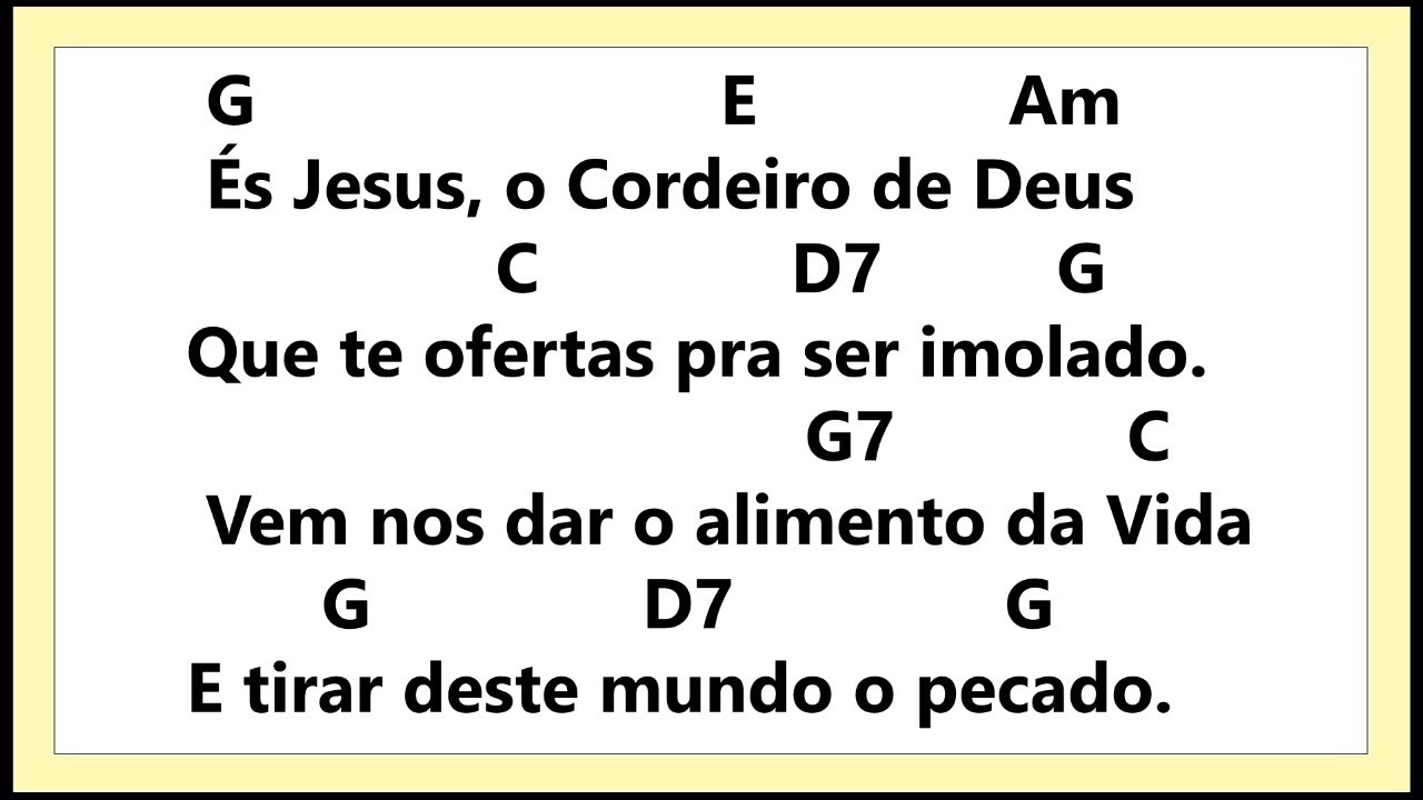 COMUNHÃO  - És Jesus, o Cordeiro de Deus 2º DOMINGO DO TEMPO COMUM  ANO A