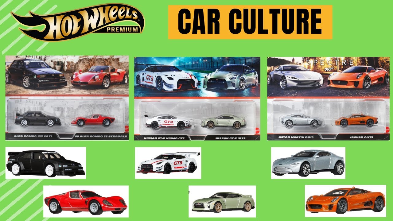 Hot Wheels 2025 Premium Mix | Alfa Romeo Nissan GTR Aston Martin Jaguar | Car Culture