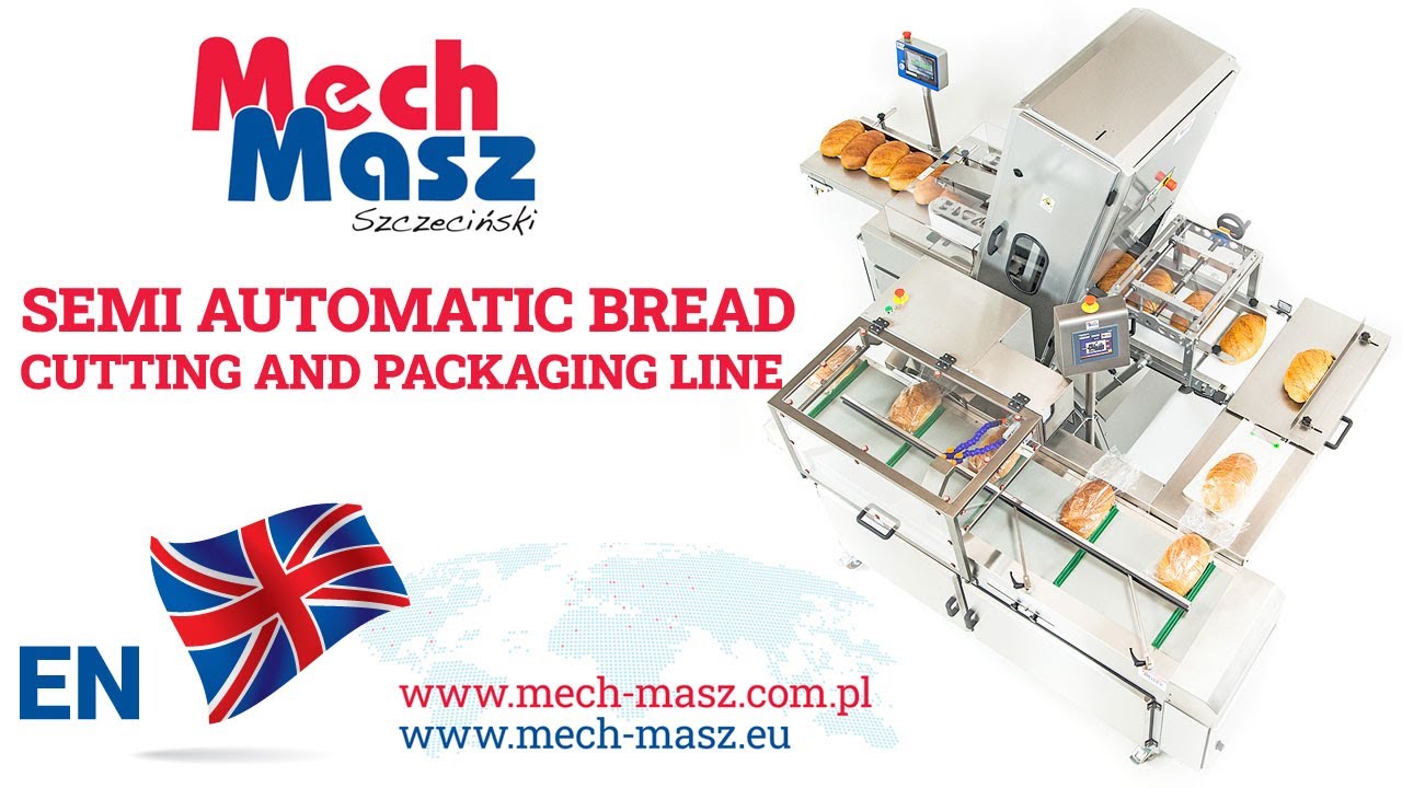 Semi Automatic Bread Cutting Packaging Line MECH-MASZ - Automatic bread slicer and bread packaging