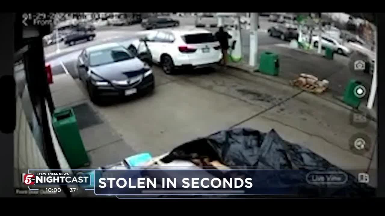 Video captures 'slider crime' as suspect swipes SUV at Minneapolis gas station