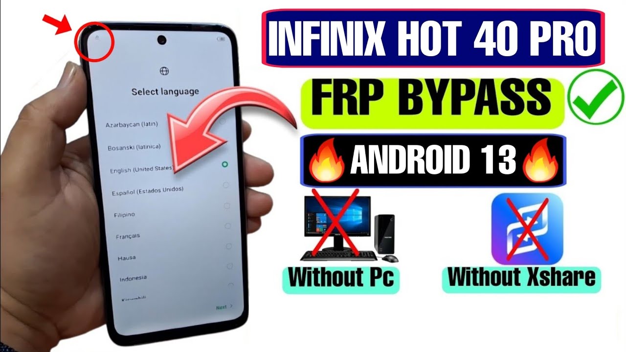 Infinix Hot 40 Pro FRP Bypass Android 13 | Infinix X6837 FRP Bypass 2024 | Without Xshare/PC
