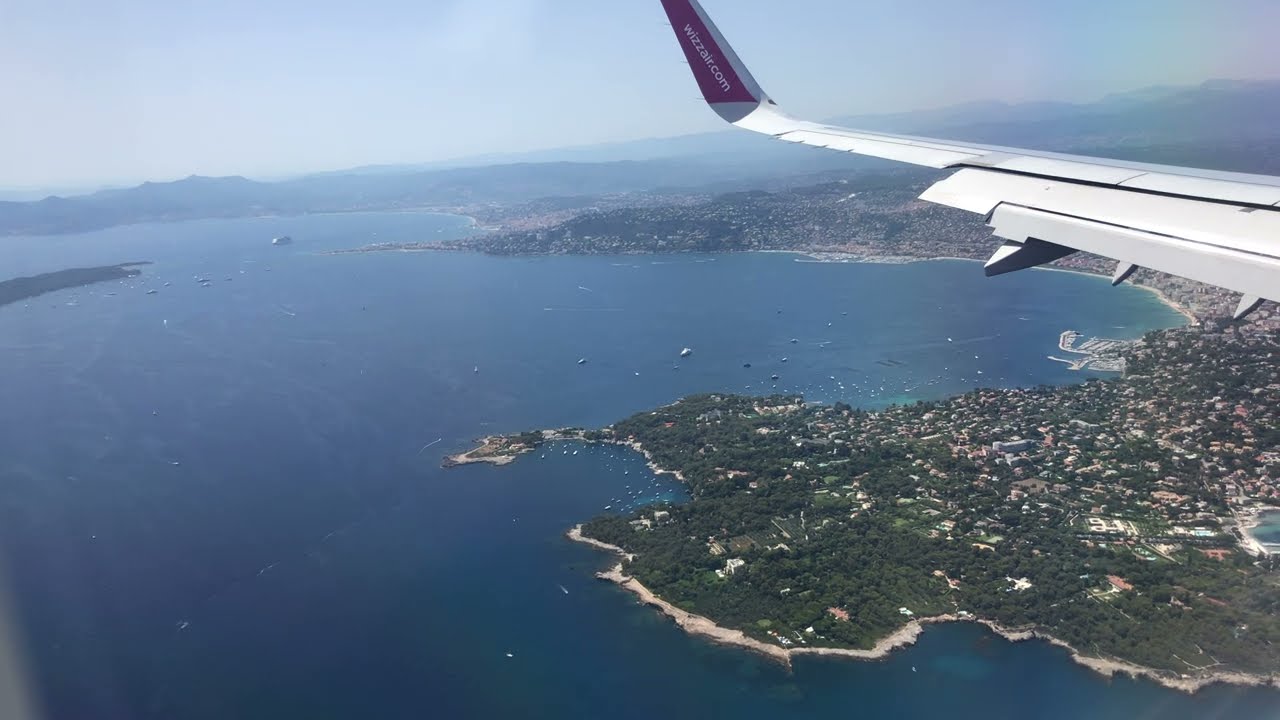 Beautiful approach and landing at Nice airport