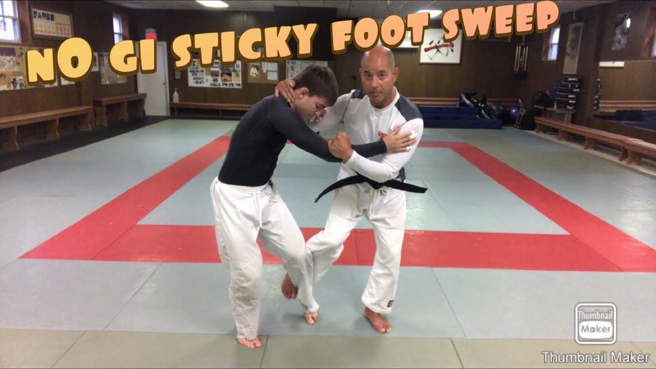 Use “Sticky foot sweep “ to constantly keep your opponent off balance to throw.