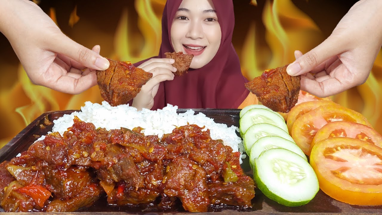 NIKMATNYA MAKAN NASI PAKE DENDENG SAPI BALADO