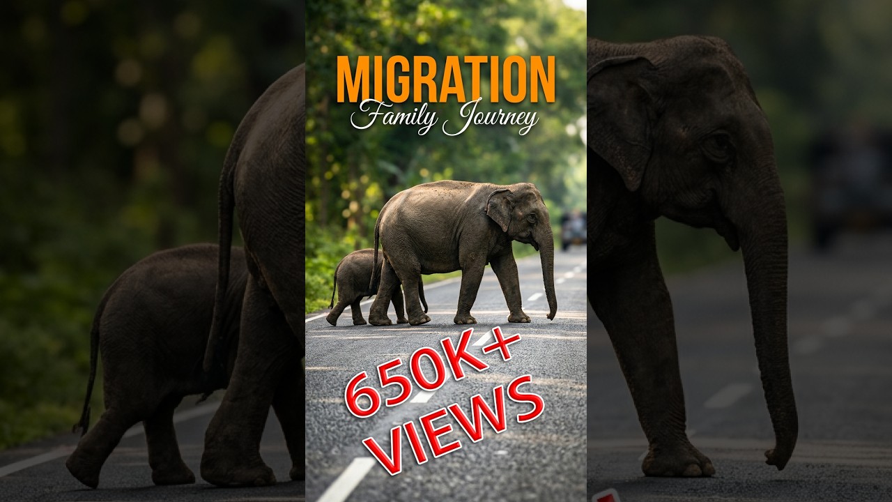 Elephant herd cross state highway during their migration. #wildlife #elephant #wildchroniclesrahul