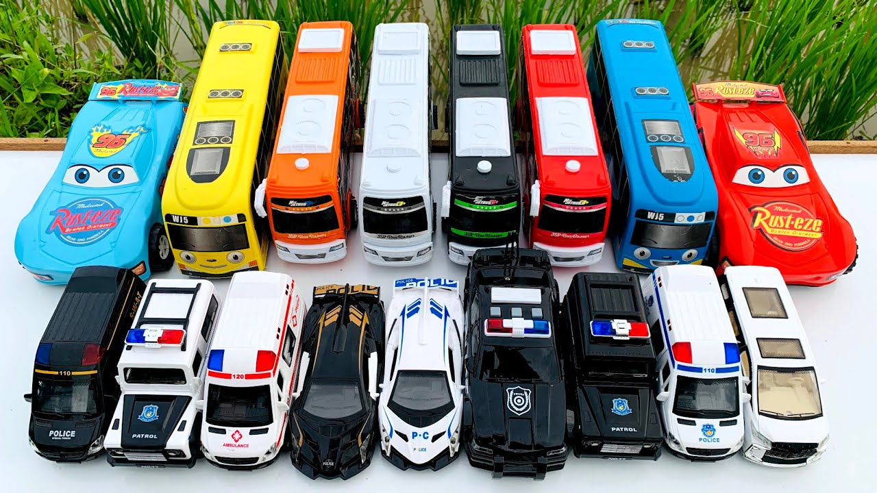Mobil Mobilan Mcqueen, Bus tayo, Bus Basuri, Mobil Polisi, Mobil Ambulan, Mobil Balap, Damkar #45.32