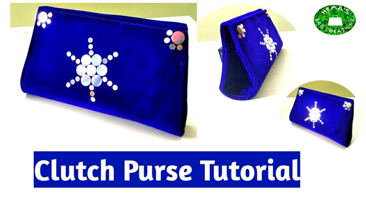 #DIY How To Make Clutch Bag At Home/#Velvet #Clutch #Purse #Sewing #Tutorial By #Hemasbagcreations