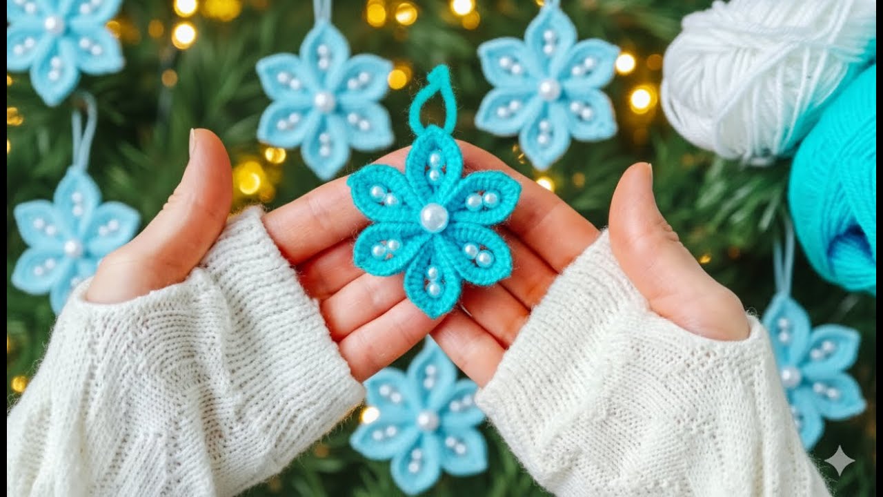 🌟🎄 I'll Decorate the Christmas Tree and Give Them to My Friends - DIY Easy Yarn Snowflakes