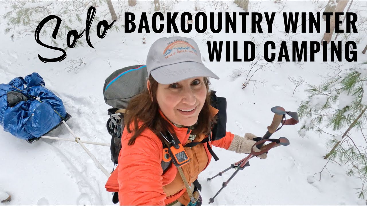 Solo backcountry winter wild camping with a pulk