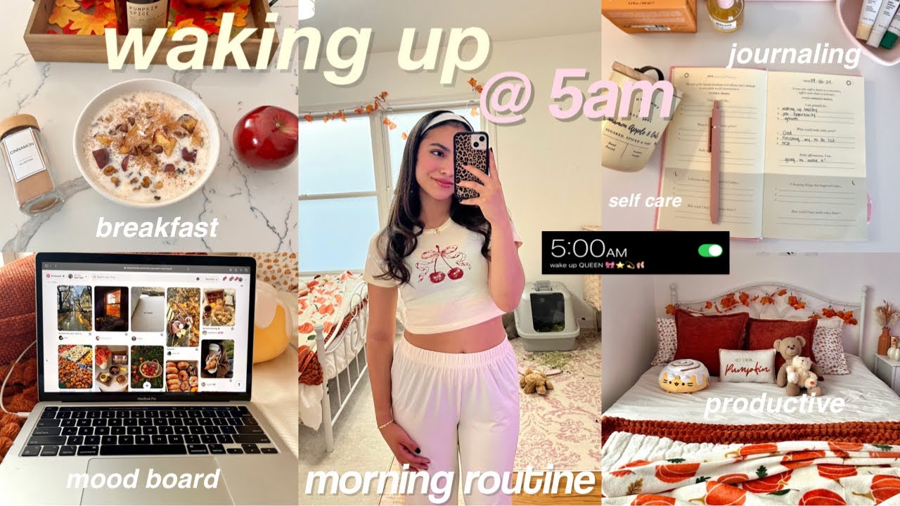 5AM morning routine ♡ productive, journaling, aesthetic
