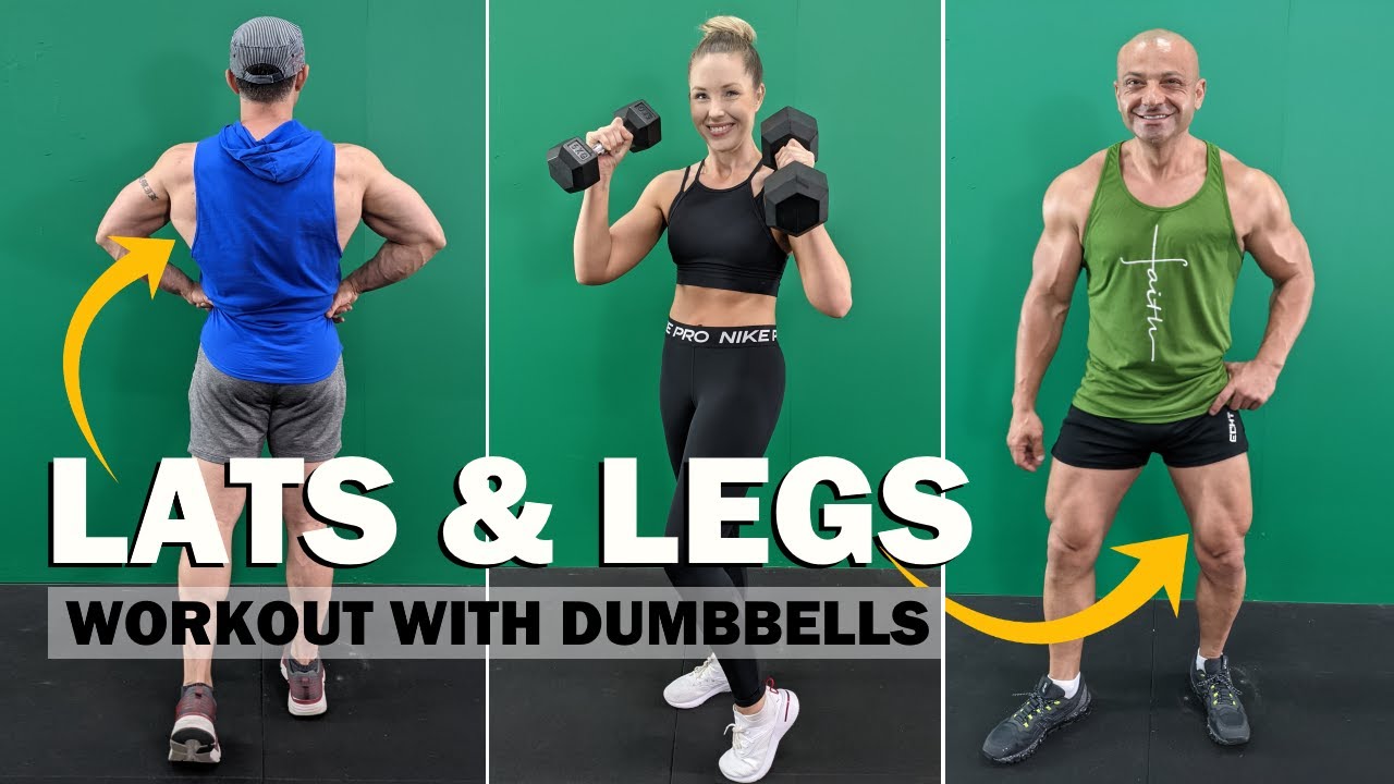 Easy to follow LATS & LEGS Single Dumbbell HIIT Workout with Coach Ali