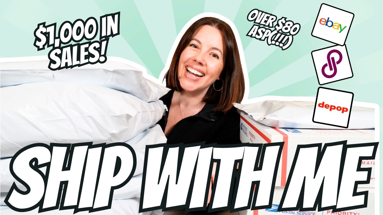 Ship $1,000 Worth of Poshmark, Ebay and Depop Sales With Me!  BIG dollar sales!!