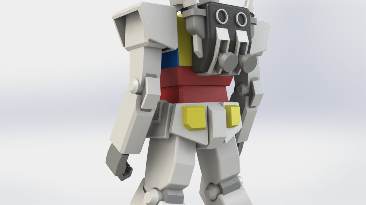 Solidworks: robot GUNDAM - back