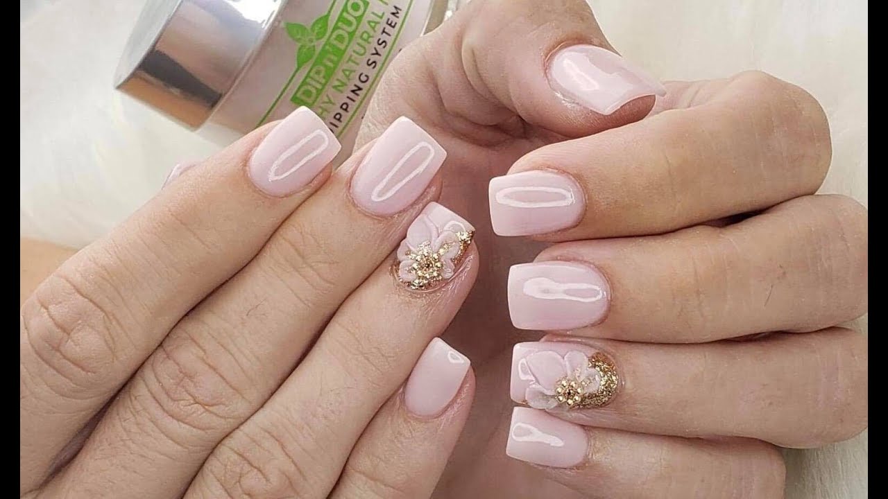 Dipping anh design for short nail with Dip n' Duo #17
