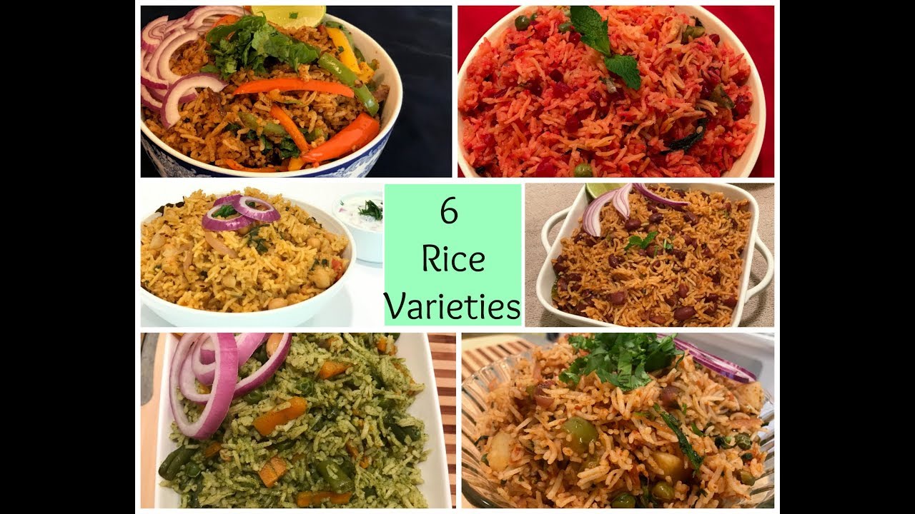 Variety RiceRecipes | 6 Instant RiceRecipes | Pulao Recipe | LunchBoxRecipes | Indian Rice Varieties