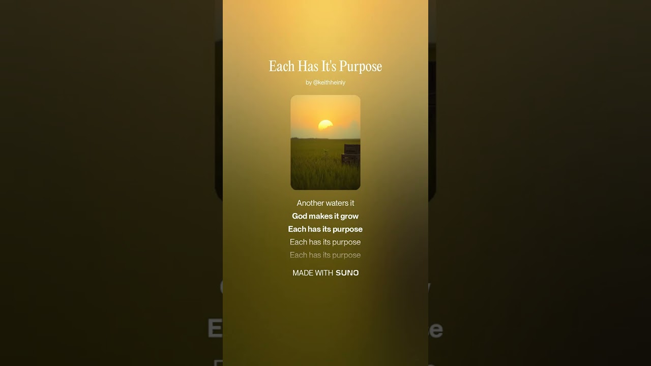Each Has It's Purpose