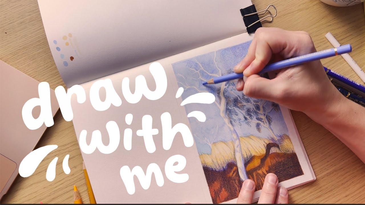 alcohol marker & colored pencil landscapes in my sketchbook!! ★ my process & thoughts