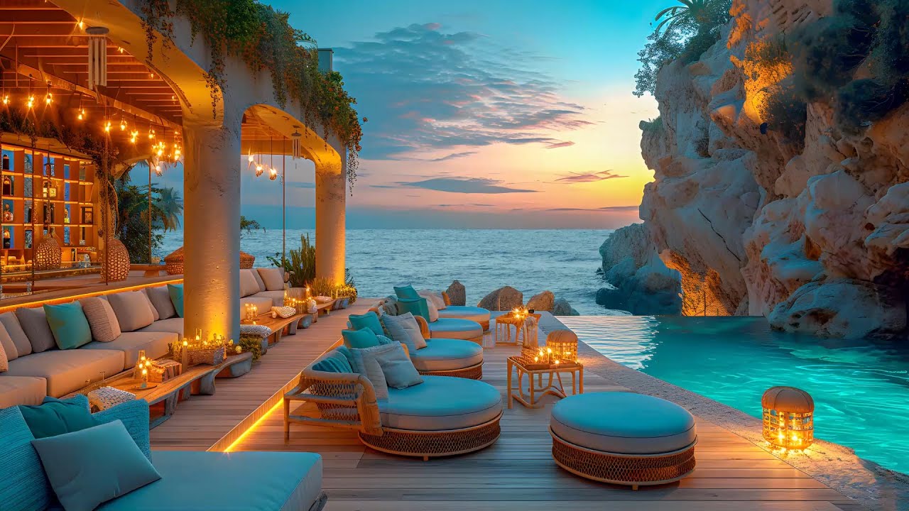 Morning Jazz Delight - Seaside Cafe Escapade | Relaxing With Smooth Jazz By The Ocean
