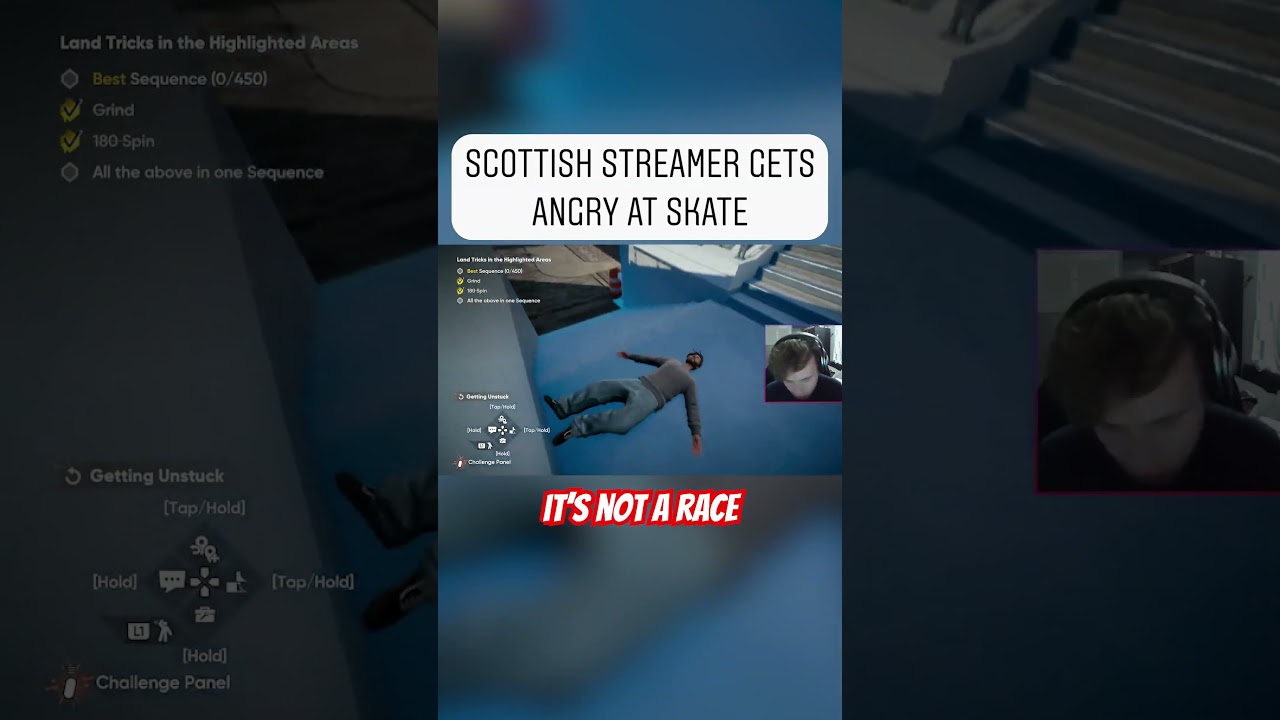 Scottish Streamer Gets Angry At SKATE.