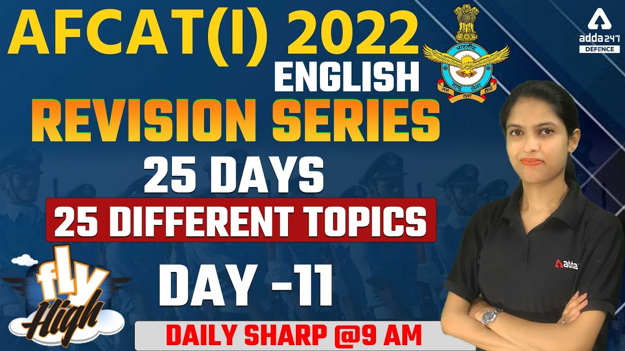 AFCAT 1 2022 | AFCAT English Preparation 2022 | 25 Days/25 different Topics #12