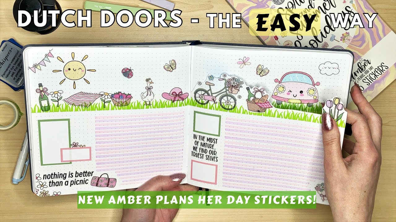 Try Dutch Doors the Easy Way | Beginner Friendly Journal Pages | New Amber Plans Her Day Stickers