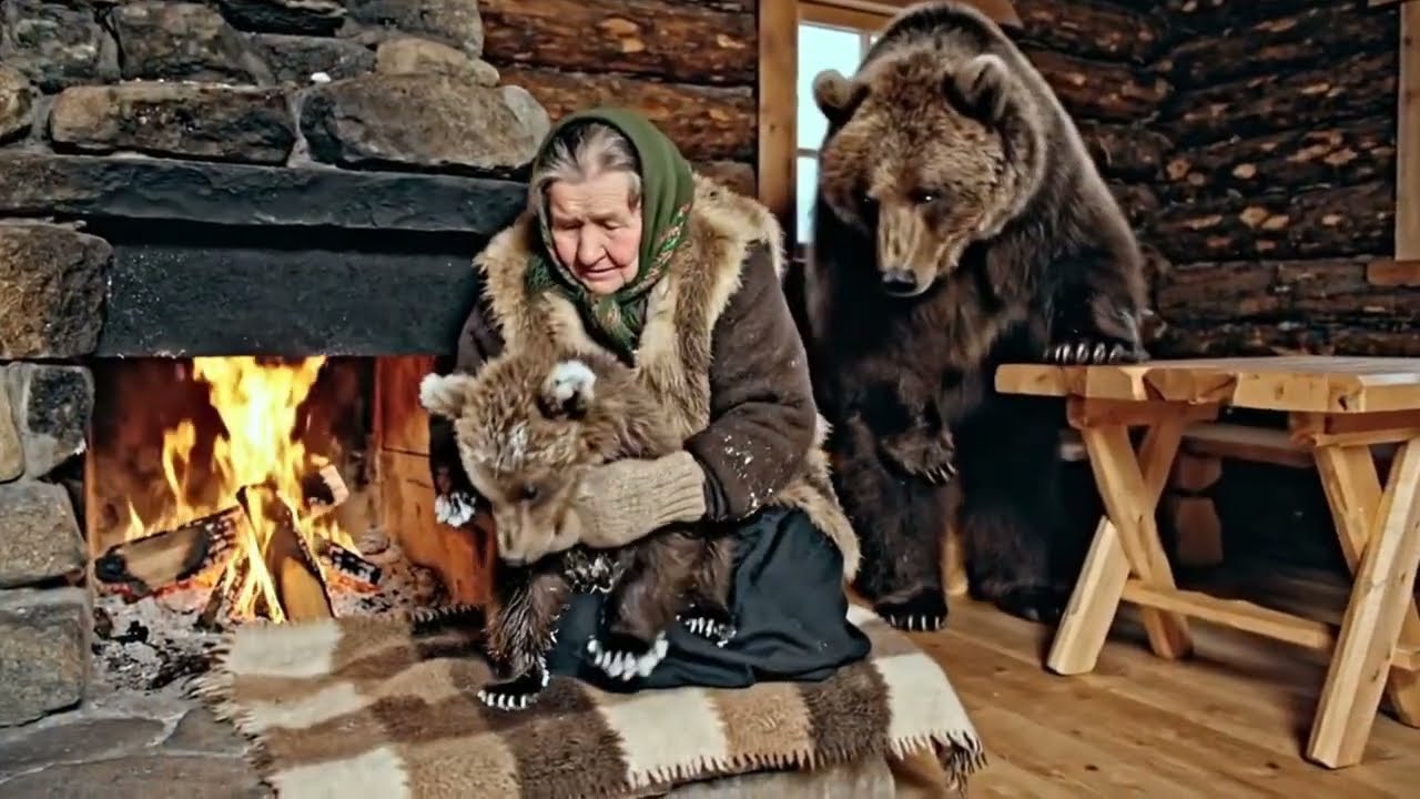 Mother Bear Takes Her Sick Cub to a 78-Year-Old Woman for Help in Extreme Winter Siberia.
