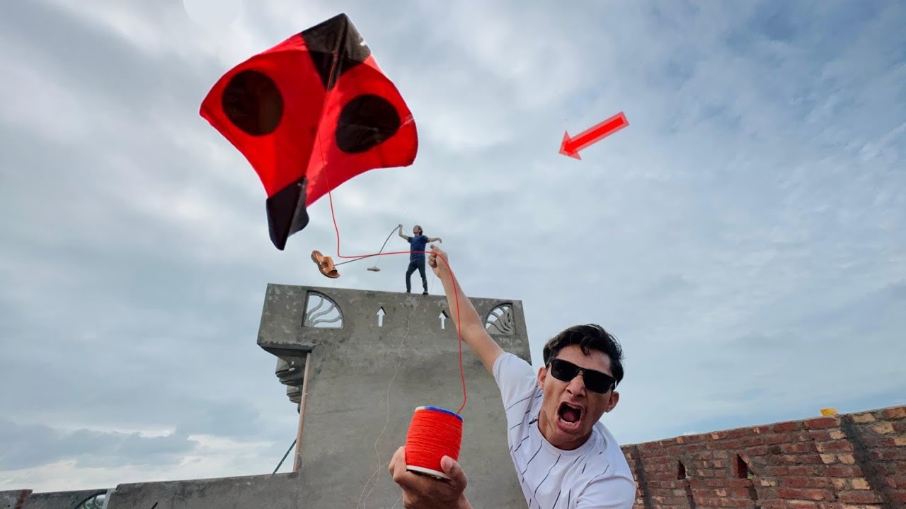 Village Boys Flying Kite Catch | New Tricks Pink Kite Catch 