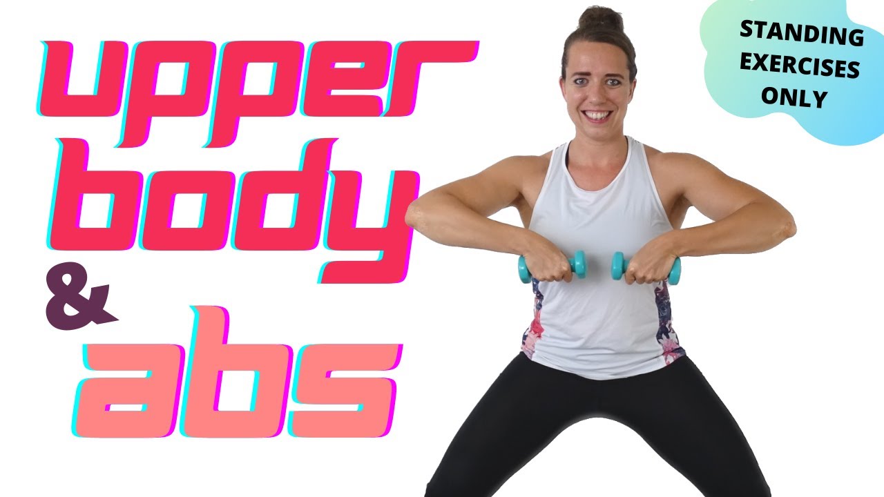 30 Minute Upper Body Strength and Standing Abs Workout – 2 in 1 Workout – With Dumbbells