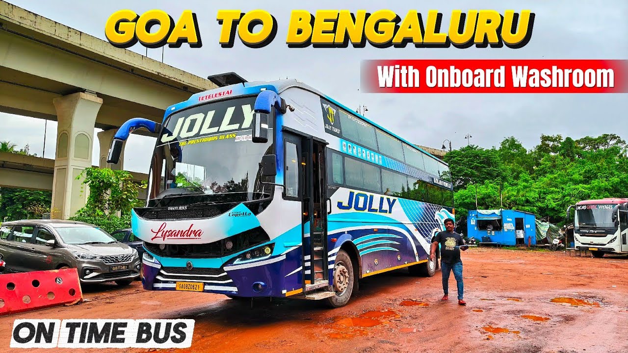 Goa to Bangalore by Jolly Travels 🚍 latest AC Sleeper Bus with Onboard Washroom🚽 | Yellapur Ghat 🔥🚒