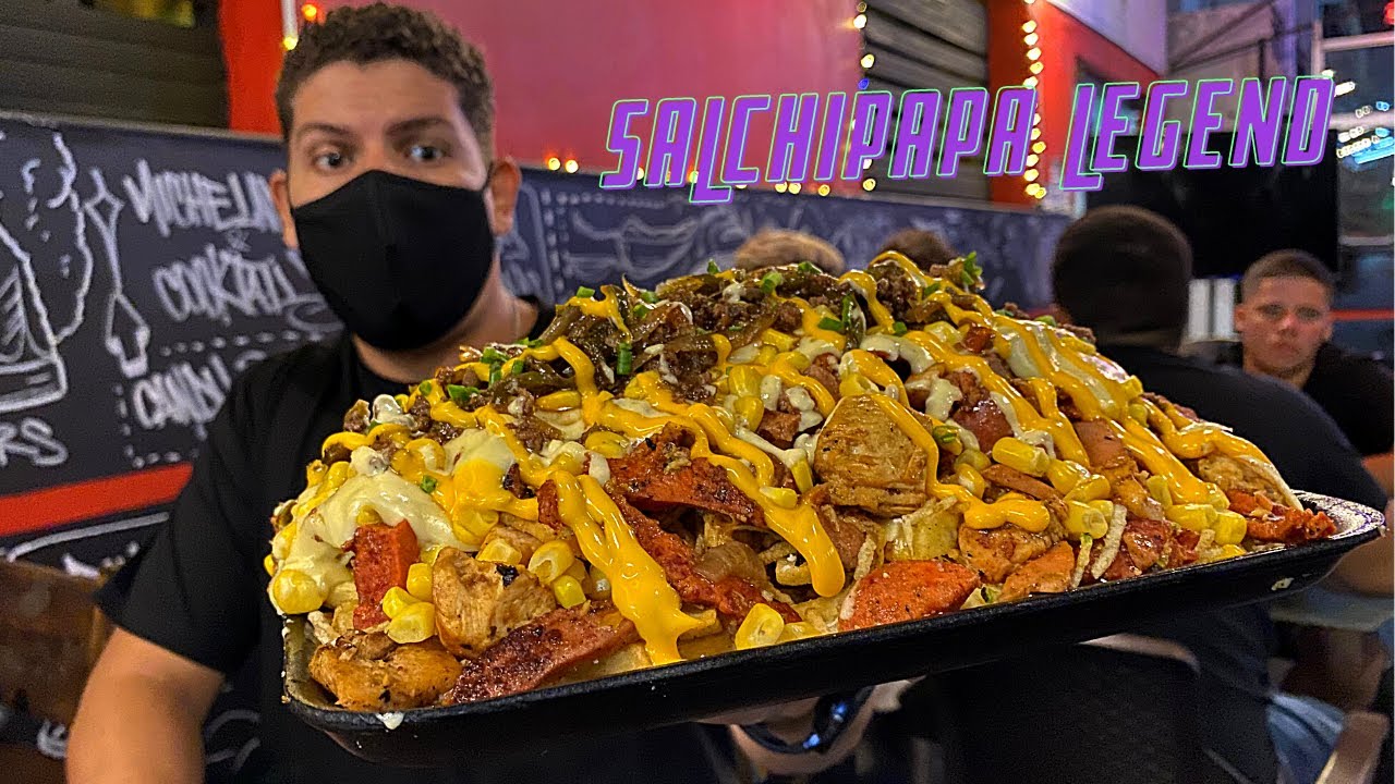 Probando SALCHIPAPAS en Barranquilla 🍟 Comida rapida Colombiana
