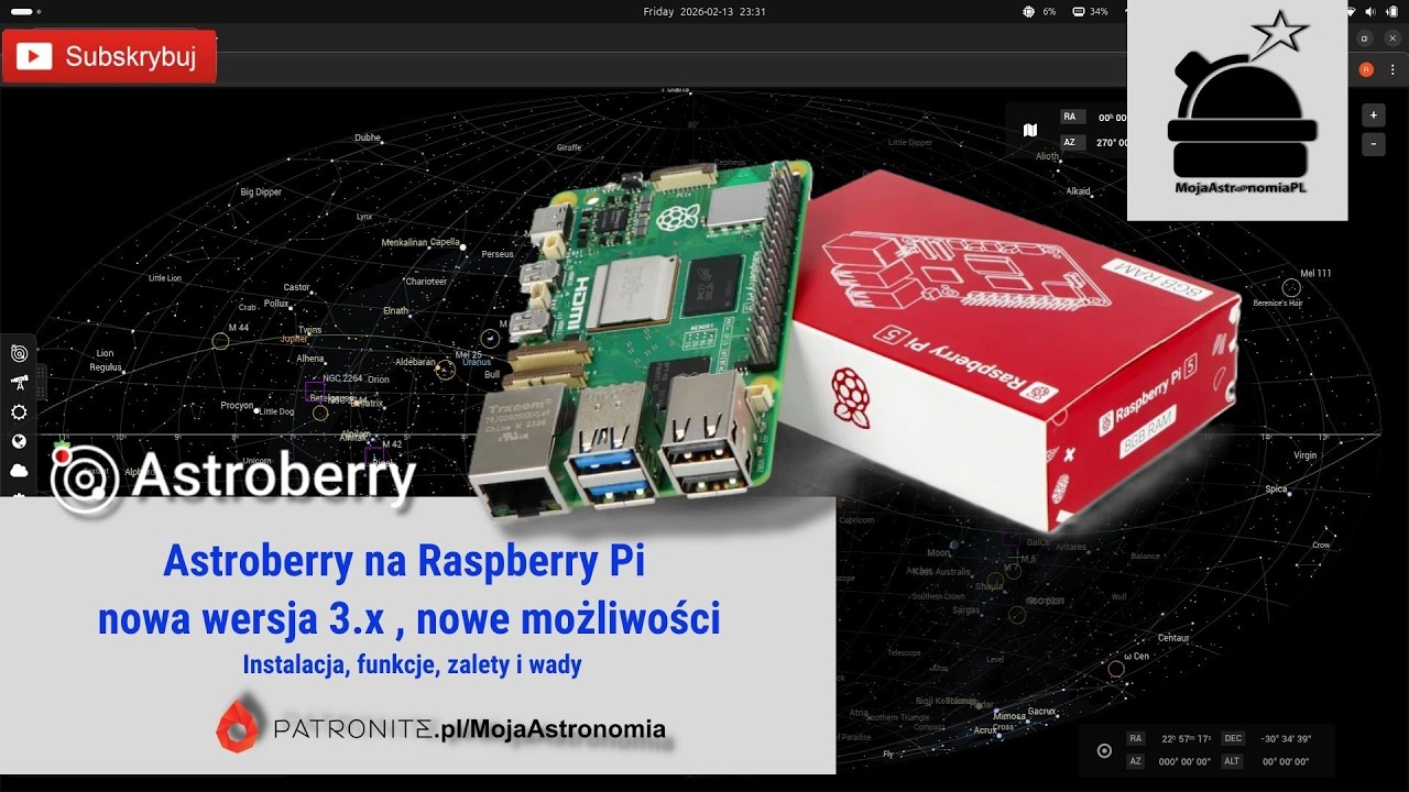 Astroberry na Raspberry Pi – nowa wersja 3.x, nowe możliwości. Instalacja, funkcje, zalety i wady