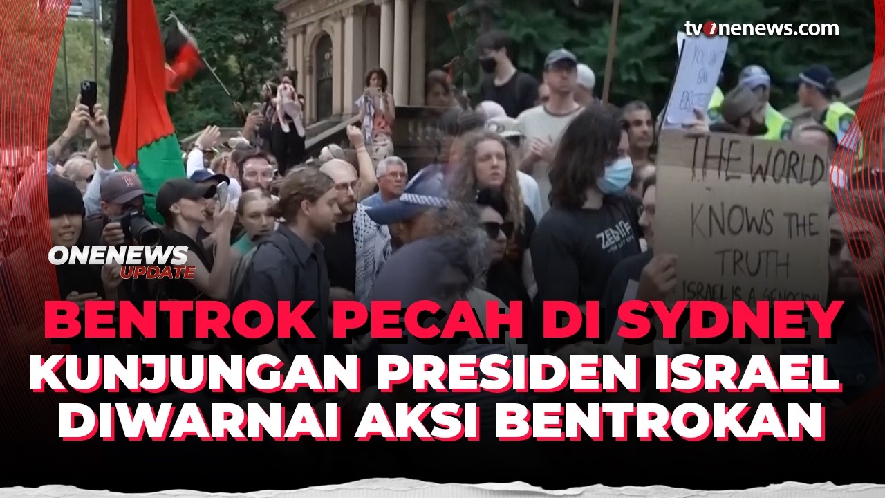 Protes Berujung Bentrok! Ribuan Warga Sydney Tolak Kedatangan Presiden Israel | OneNews Update