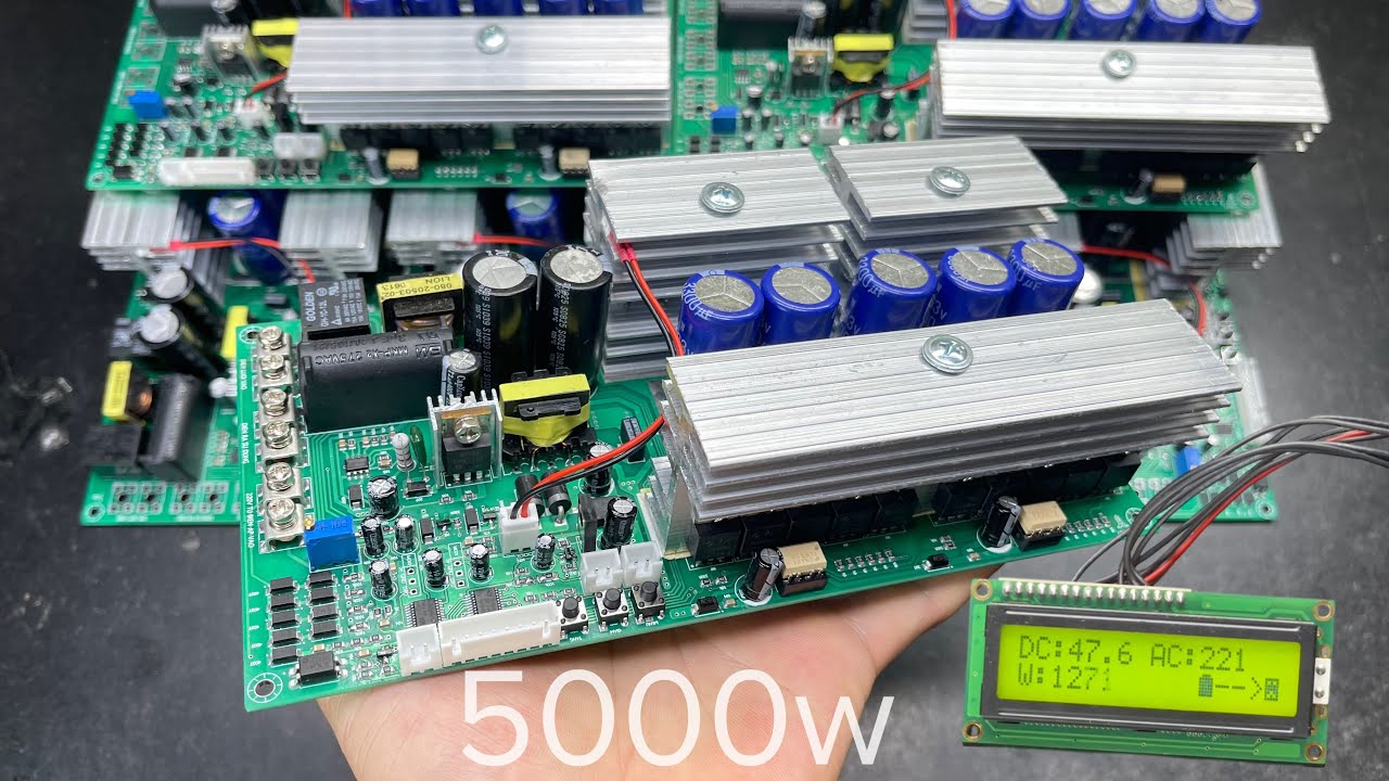 Mạch kích điện 12-48v sine chuẩn 5000w có chức năng UPS và SẠC lại bình