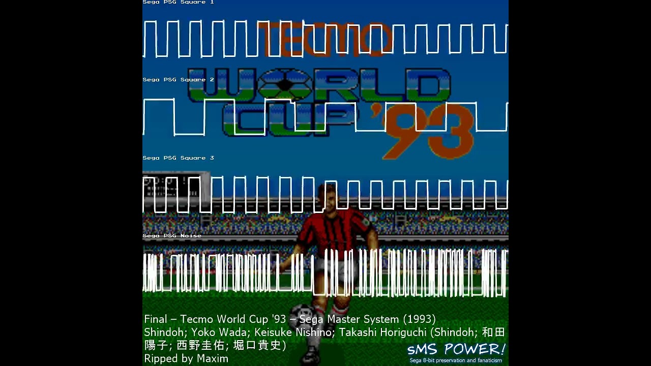 Tecmo World Cup '93 - Sega Master System - Keisuke Nishino; Shindoh; Takashi Horiguchi; Yoko Wada