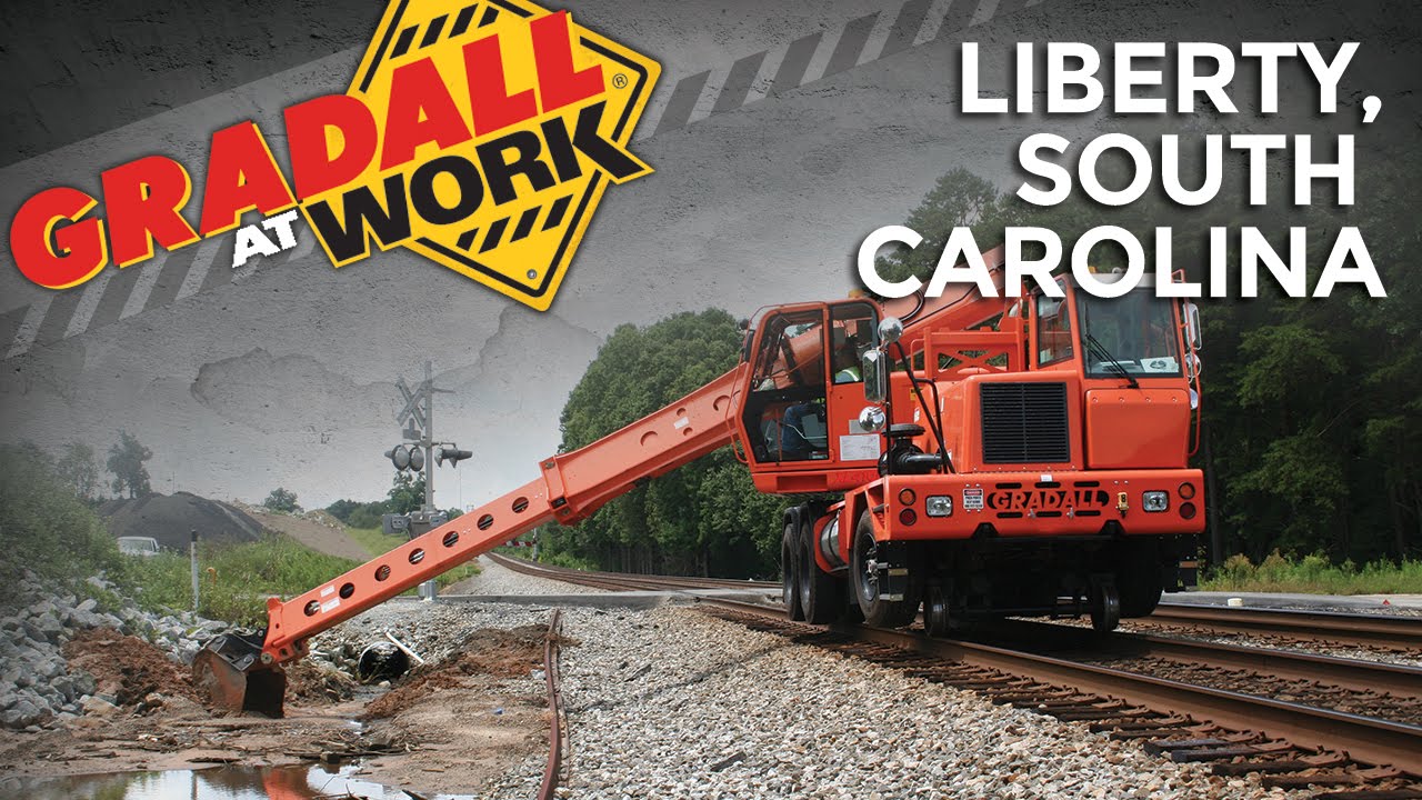 Gradall At Work: XL 4100 IV with Rail Gear in Liberty, South Carolina