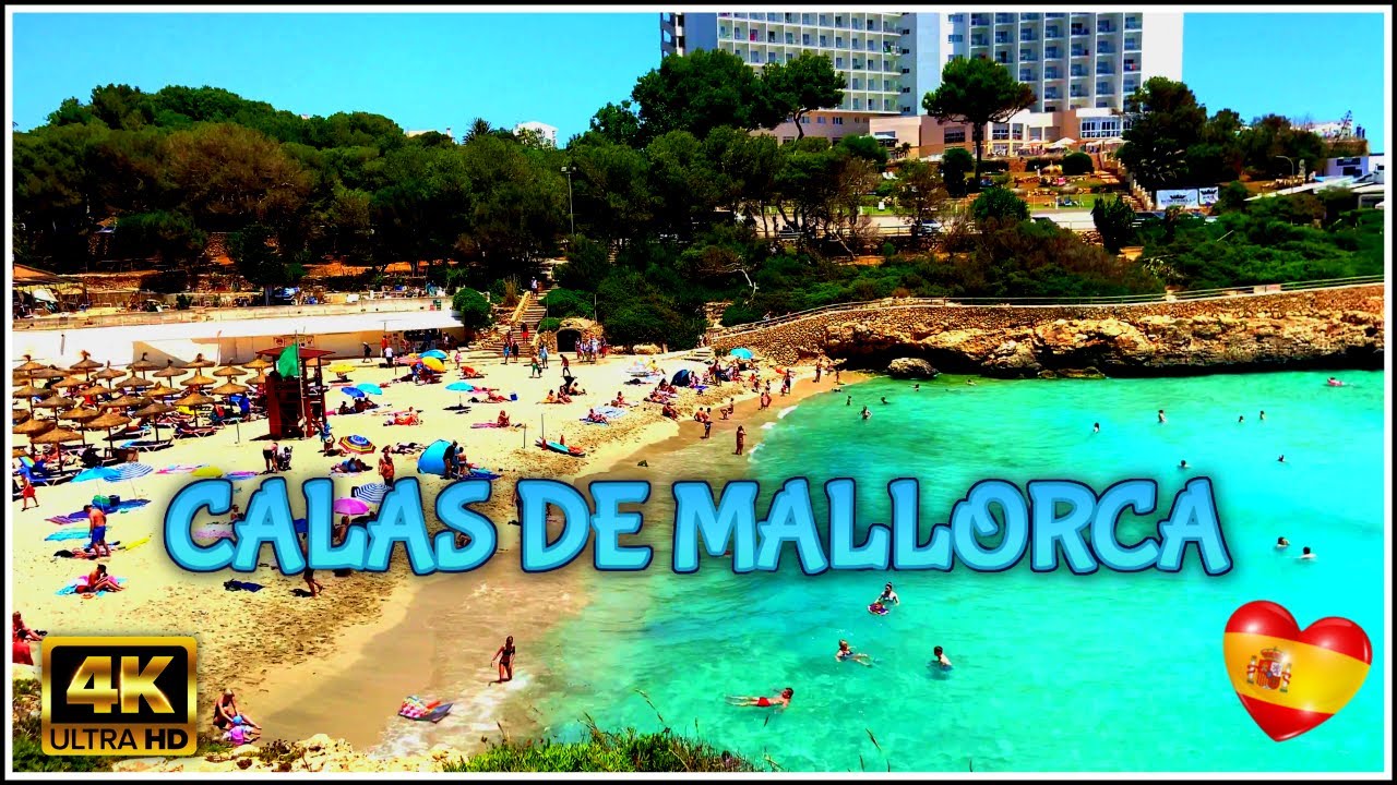 [4K] Walking Tour Calas De Mallorca, Spain 🌴🌞 Las Mejores Playas en España