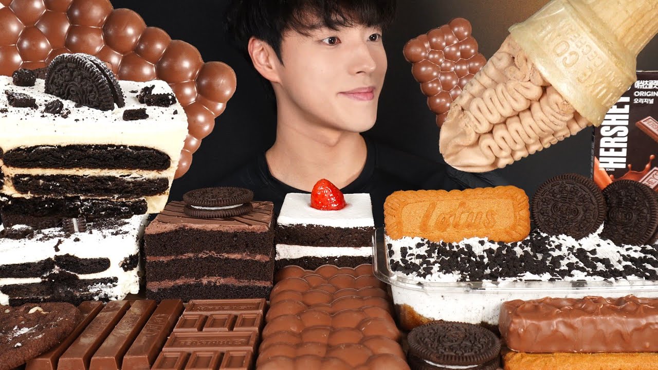 ASMR MUKBANG CHOCOLATE & CAKE & ICE CREAM & COOKIES & DESSERT MUKBANG COMPILATION