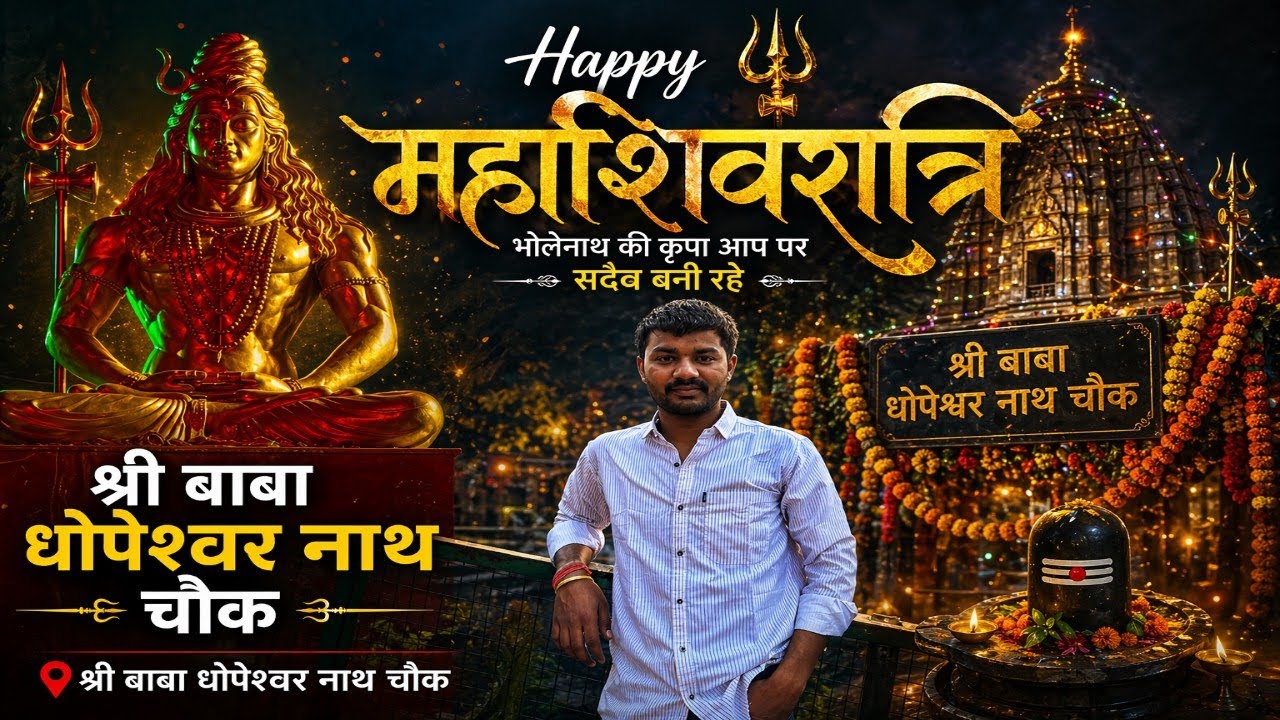 आज महाशिवरात्रि के पावन अवसर पर  बाबा श्री धोपेश्वर नाथ चौक का उदघाटन हुआ 