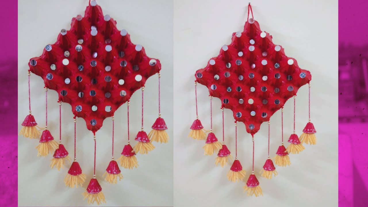 EASY DIY CRAFT FROM WASTE EGG TRAY I HOW TO MAKE AN EGG TRAY WALL HANGING I HOME DECOR CRAFT IDEAS