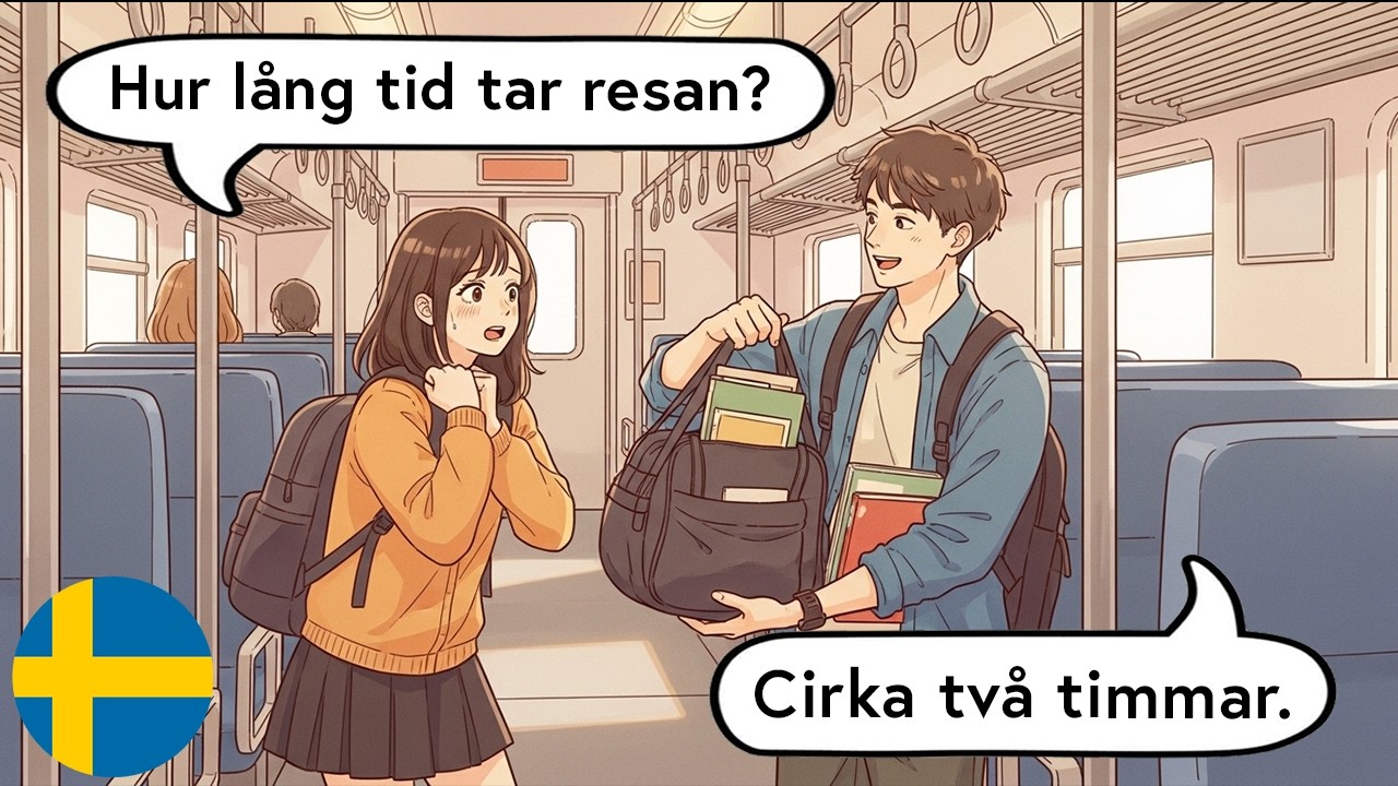 Learn Swedish with Conversations (With Subtitles) | A1-A2 | At The Train Station