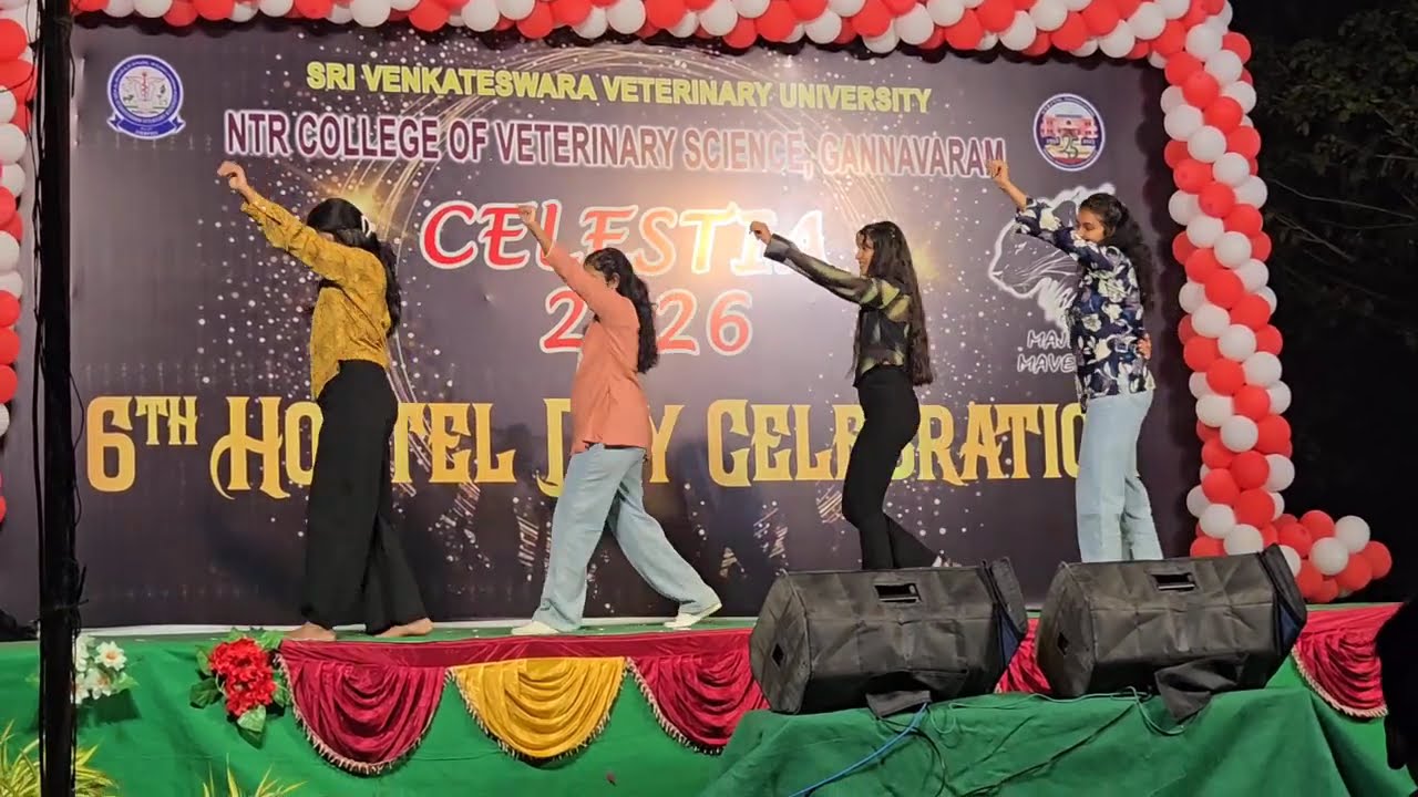 Ishika and Group Dance Performance at 6th Hostel Day Celebration @NTRCVSc , Gannavaram 