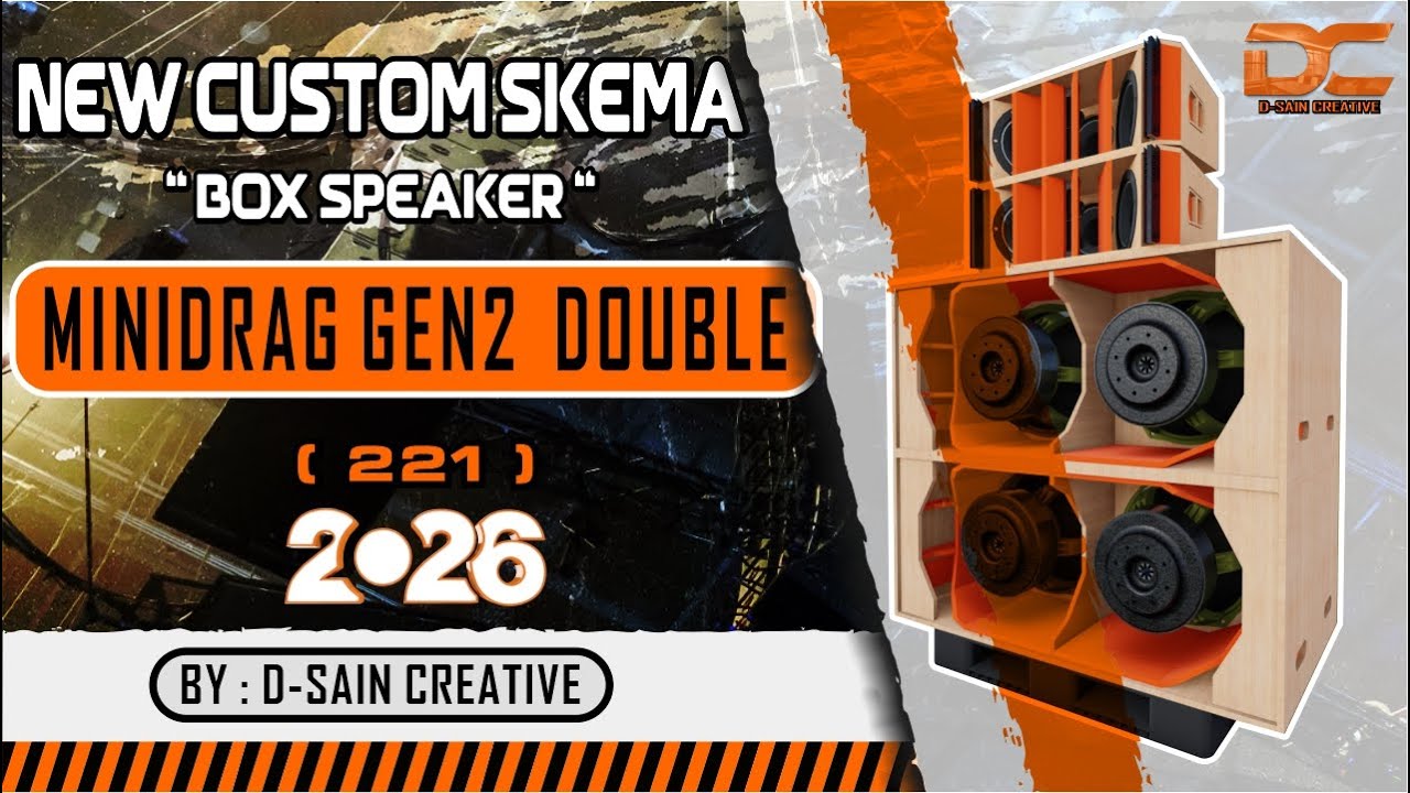 PLAN SKEMA BOX SUBWOOFER MINIDRAG GEN 2 DOUBLE 218 ( BREWOG ) NEW CUSTOM 2025 