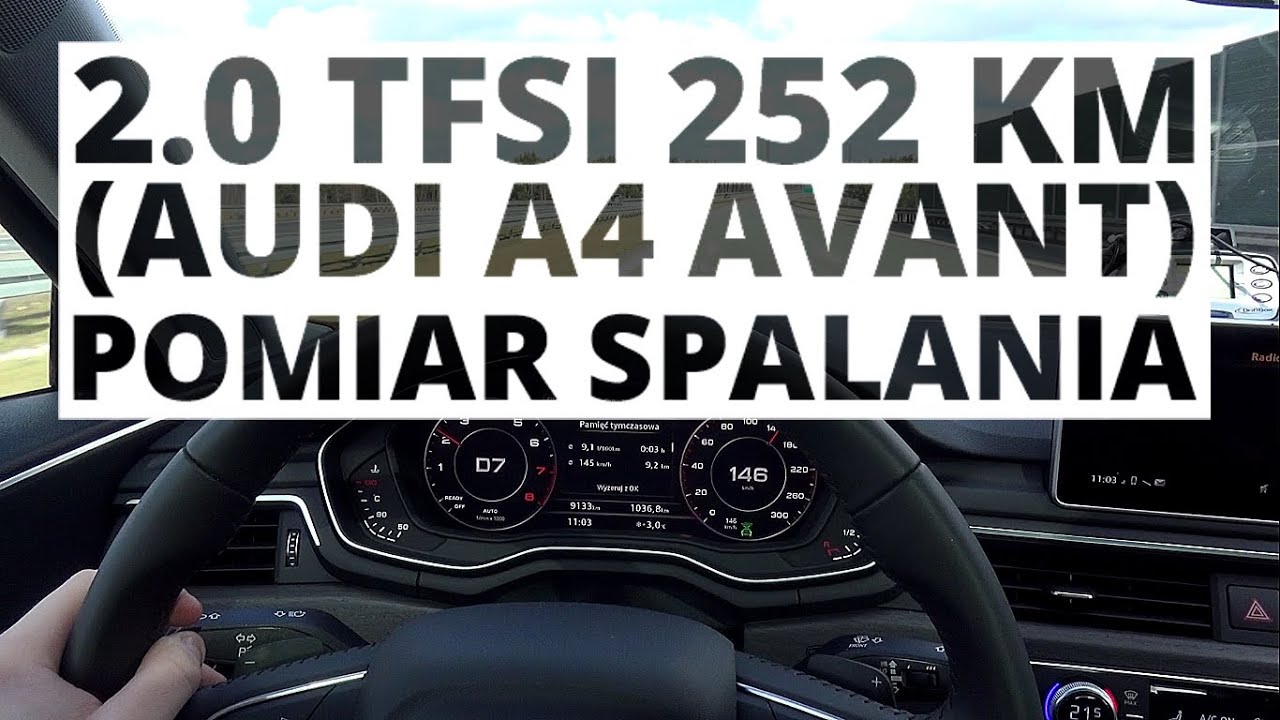 Audi A4 Avant 2.0 TFSI 252 KM (AT) - pomiar spalania