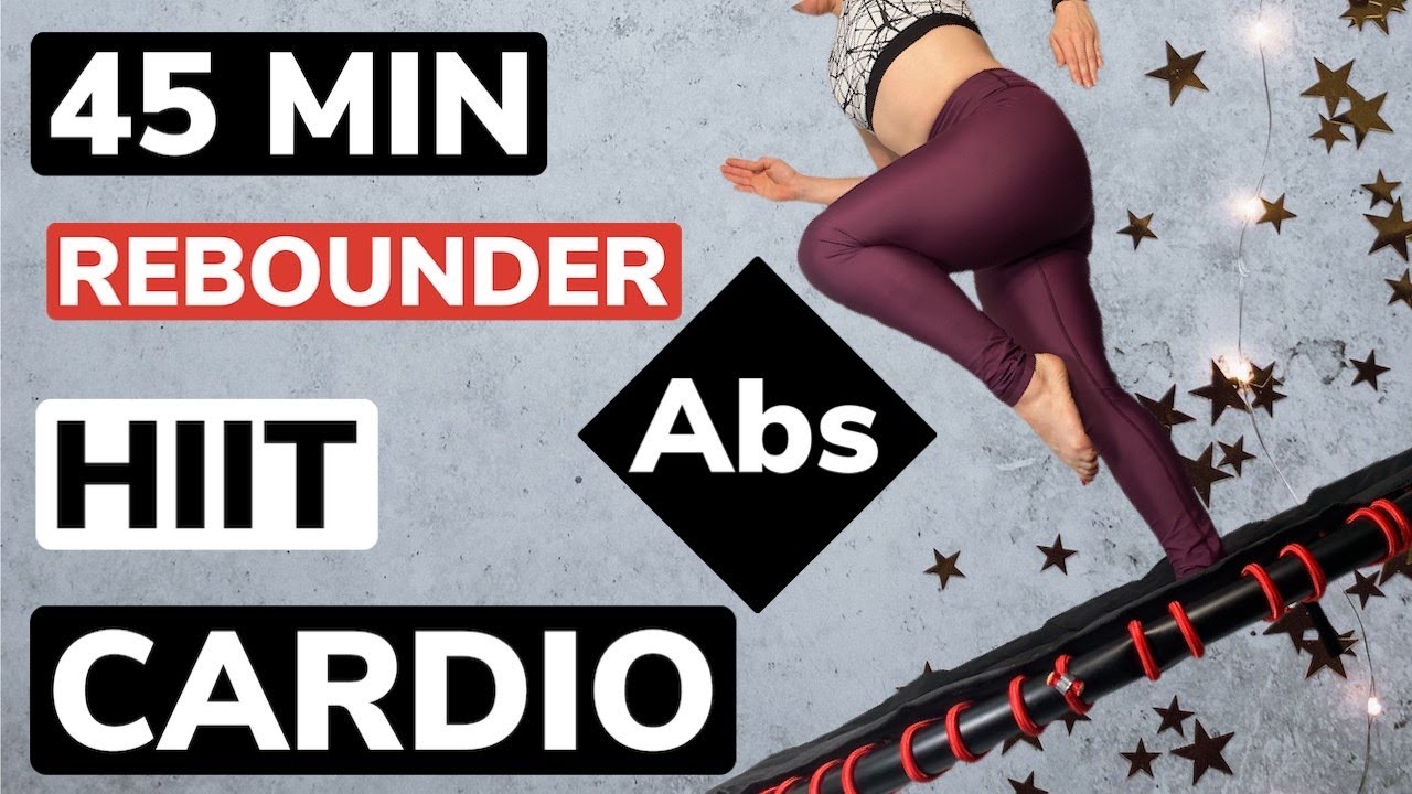 45 min Rebounder HIIT Cardio Workout // ABS FINISHER