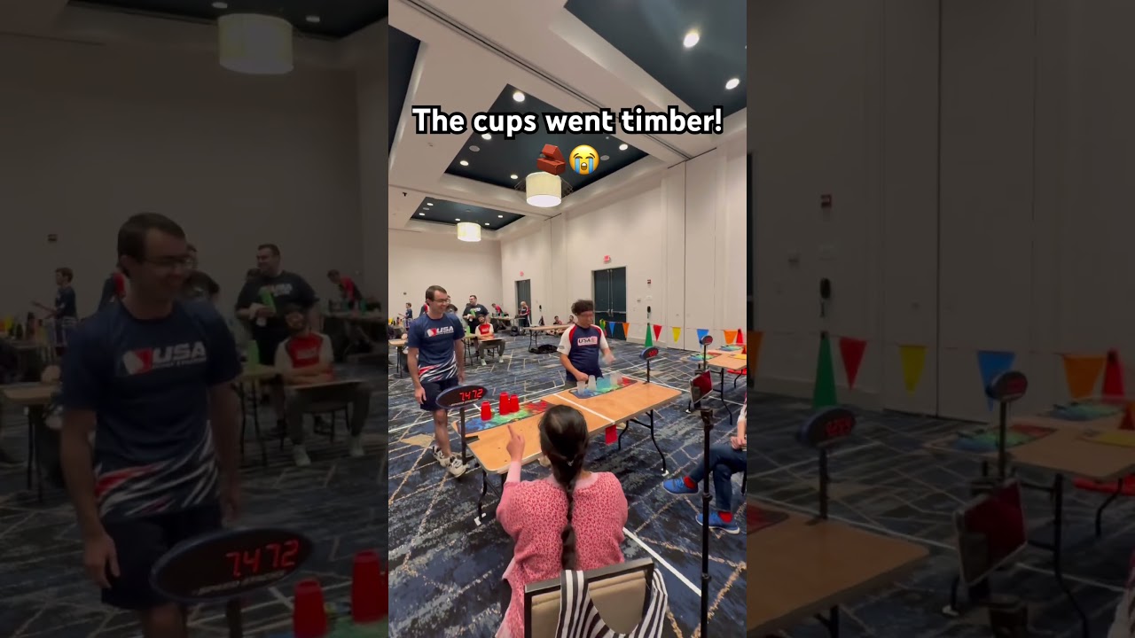 The cups went timber! 🧱😭 #sportstacking #cupstacking #shorts #timber #atlanta