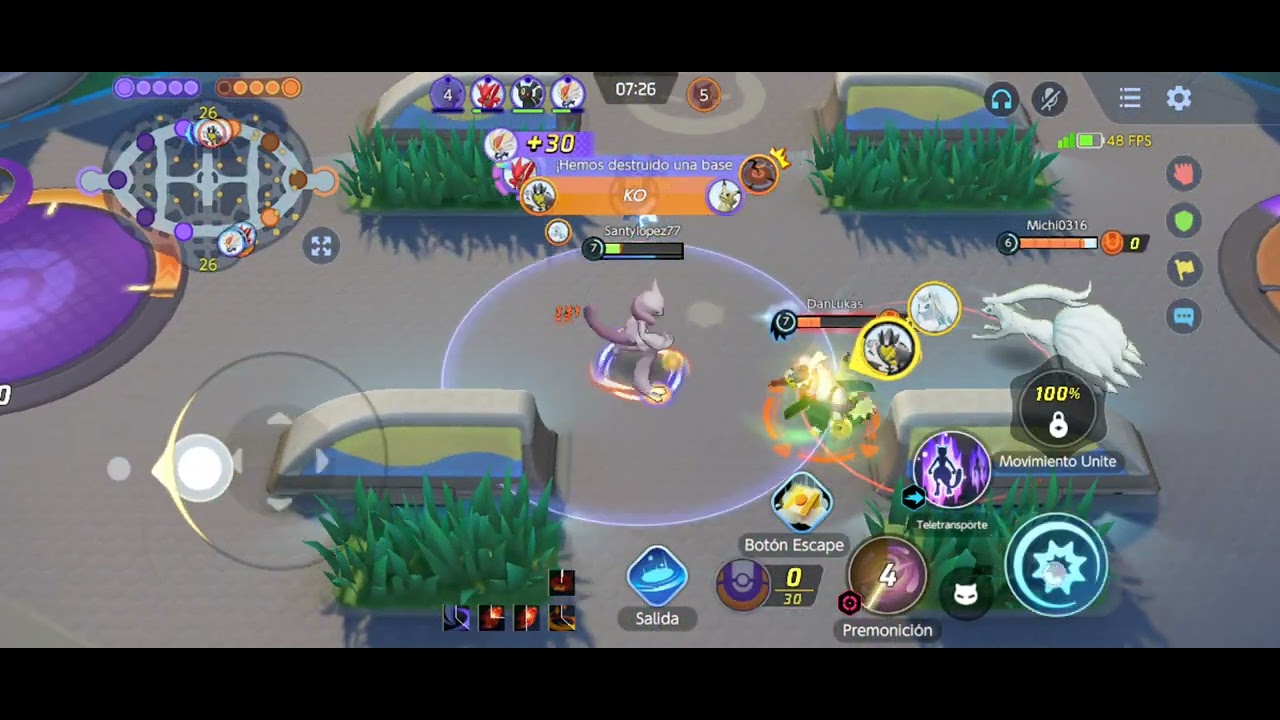 Gameplay Pok&eacute;mon unite / Mewtwo X / partida r&aacute;pida