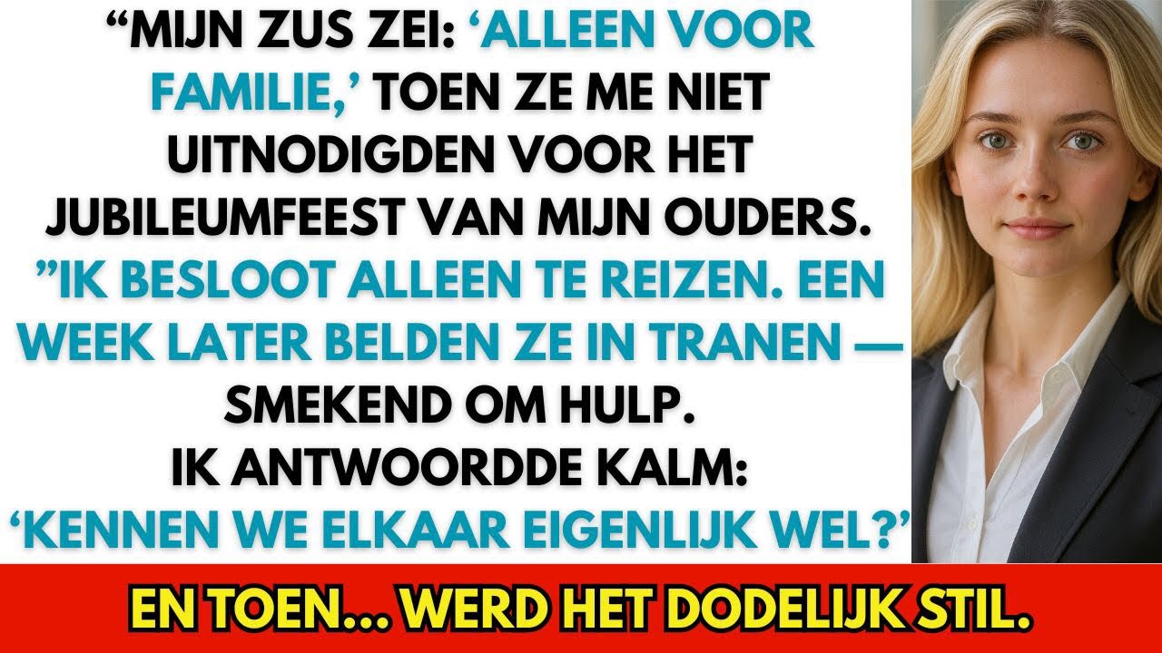 Mijn zus zei: ‘Alleen voor familie,’ toen ik niet werd uitgenodigd voor het feest.