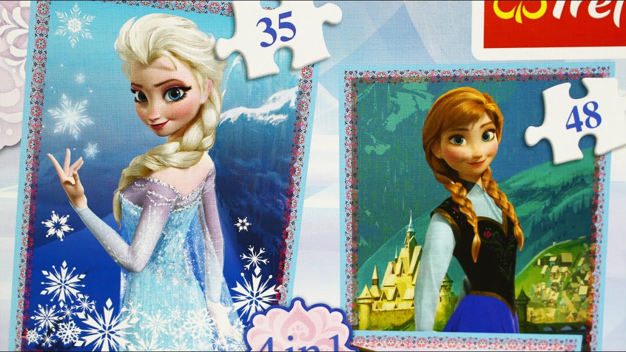 Anna & Elsa - 4in1 Jigsaw Puzzle Set - Frozen / Kraina Lodu - Puzzle - Trefl - MegaDyskont.pl
