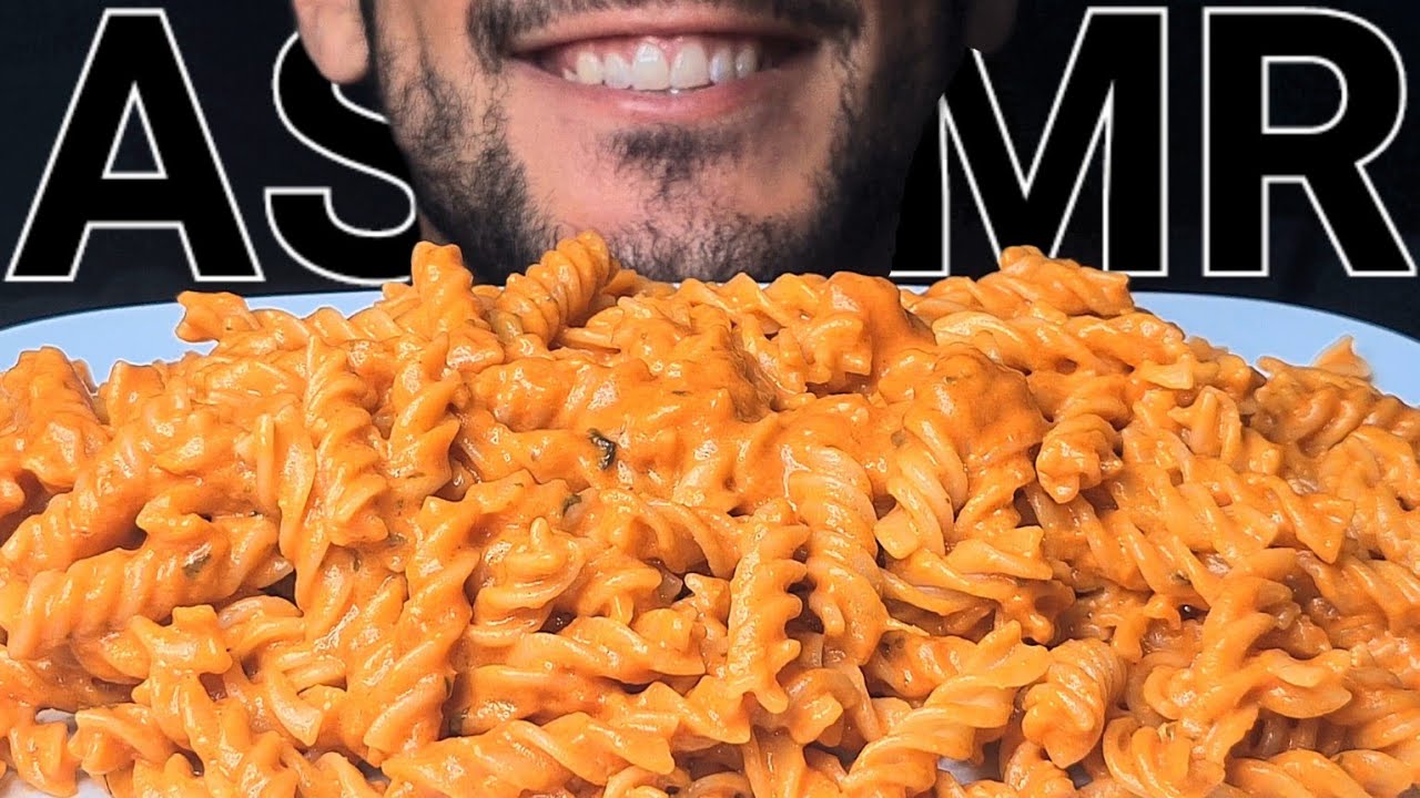 ASMR FUSILLI PESTO ROSSO PASTA (EATING SOUNDS) NO TALKING MUKBANG